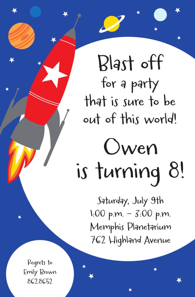 Space Rocket Invitation