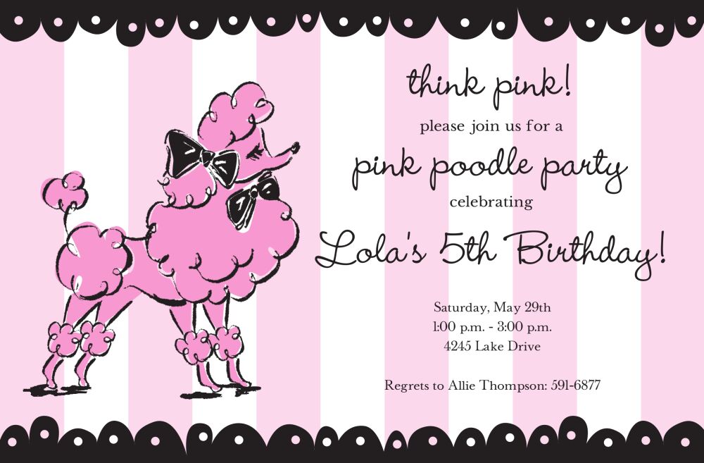 Pink Poodle Invitation