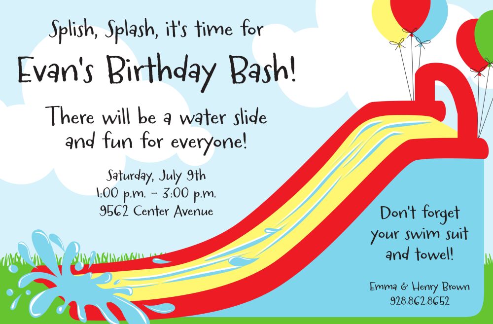 Bouncy Slide Invitation