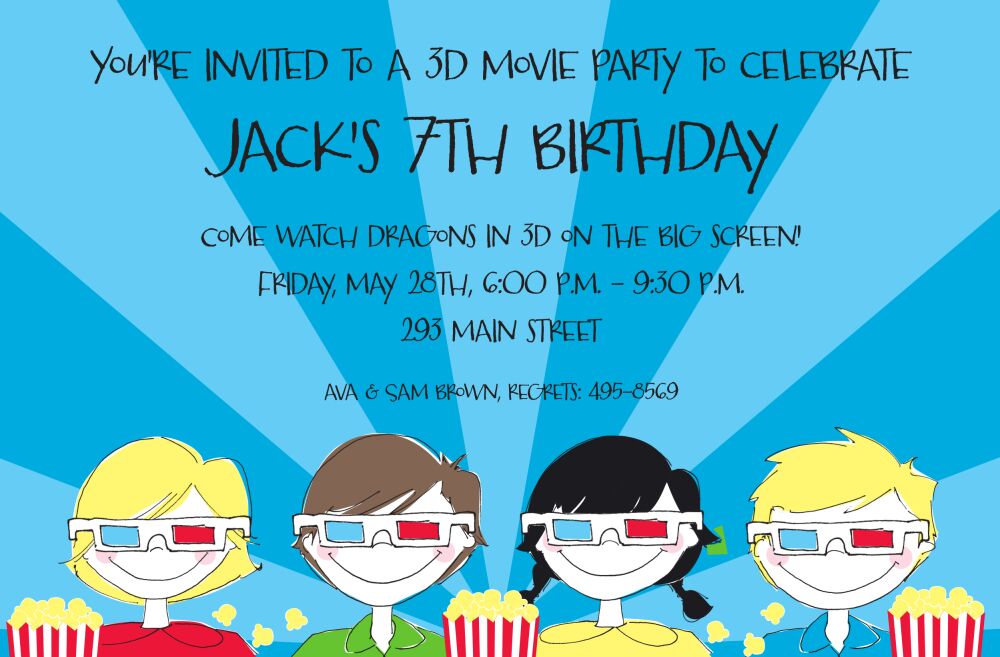 3D Movies Invitation