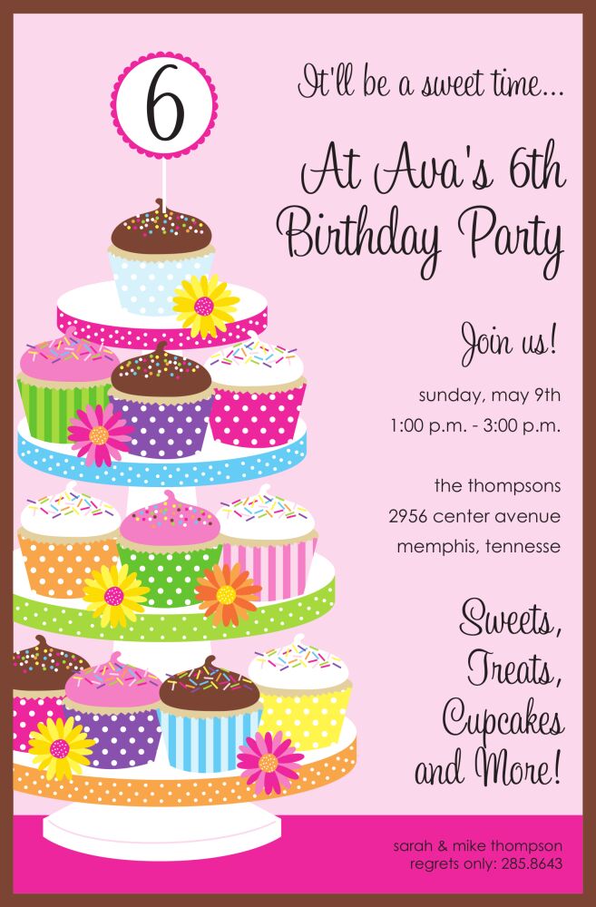 Cupcake Tower Invitation
