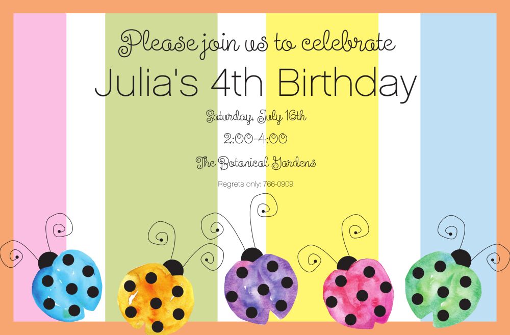 Rainbow Bugs Invitation