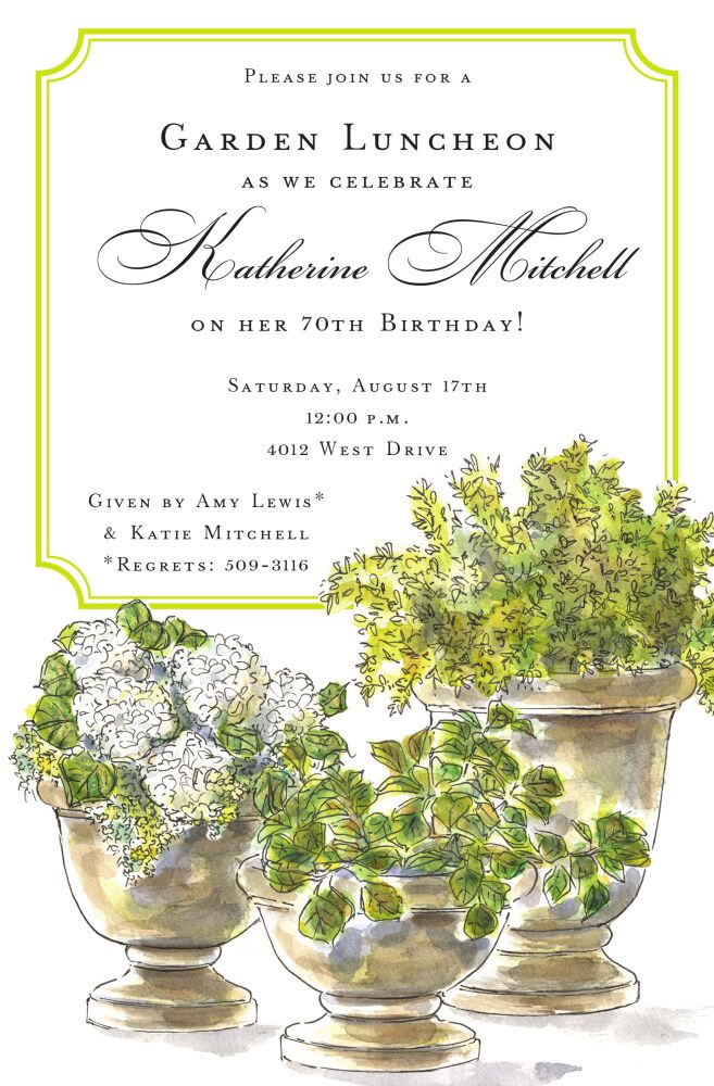 Potted Plants Invitation