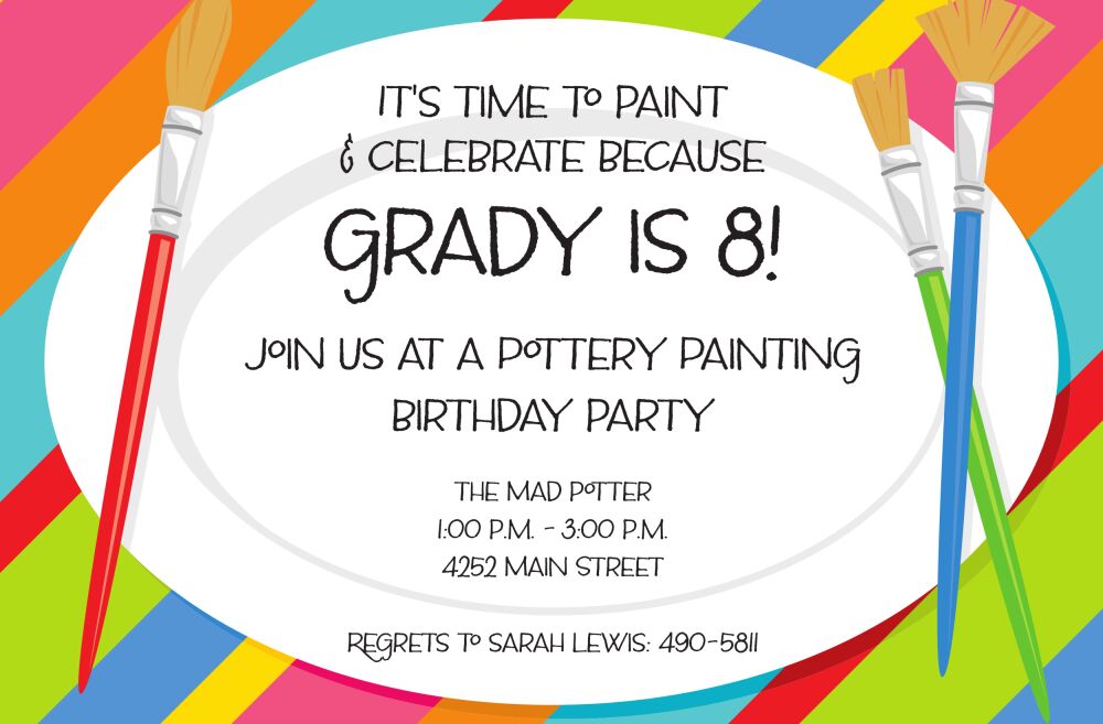 Paint Plates Invitation