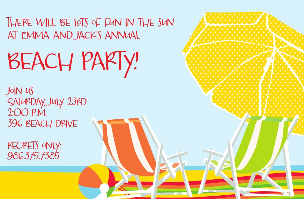 Beach Umbrellas Invitation