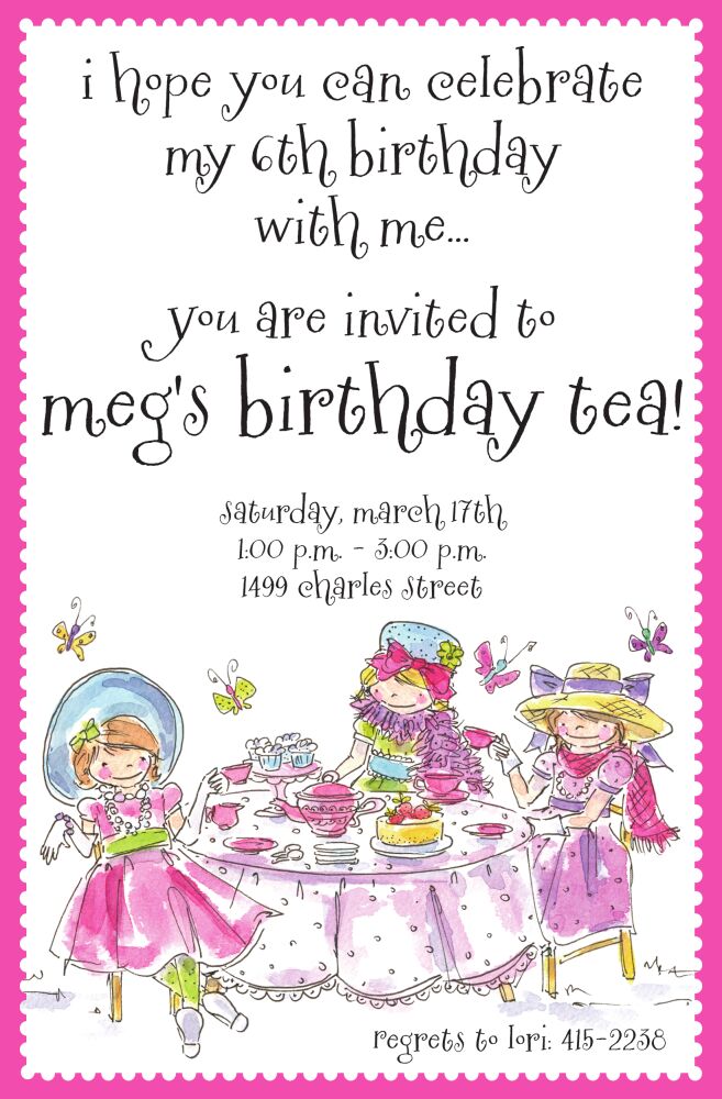 Girly Tea Invitation