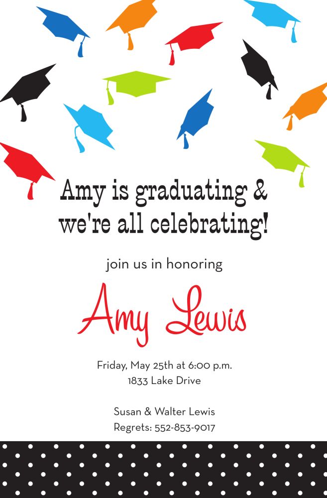 Cap Confetti Invitation