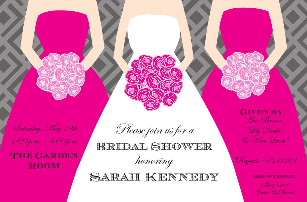 Pink Bouquets Invitation