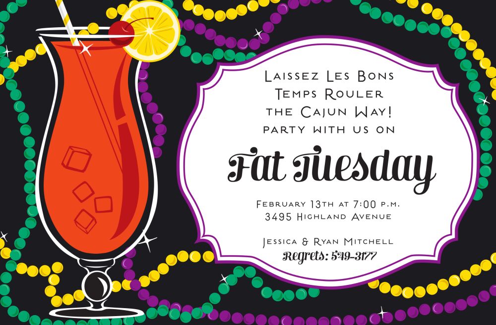 Hurricane Mardi Gras Invitation