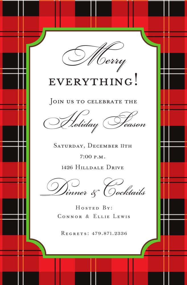 Red Tartan Invitation