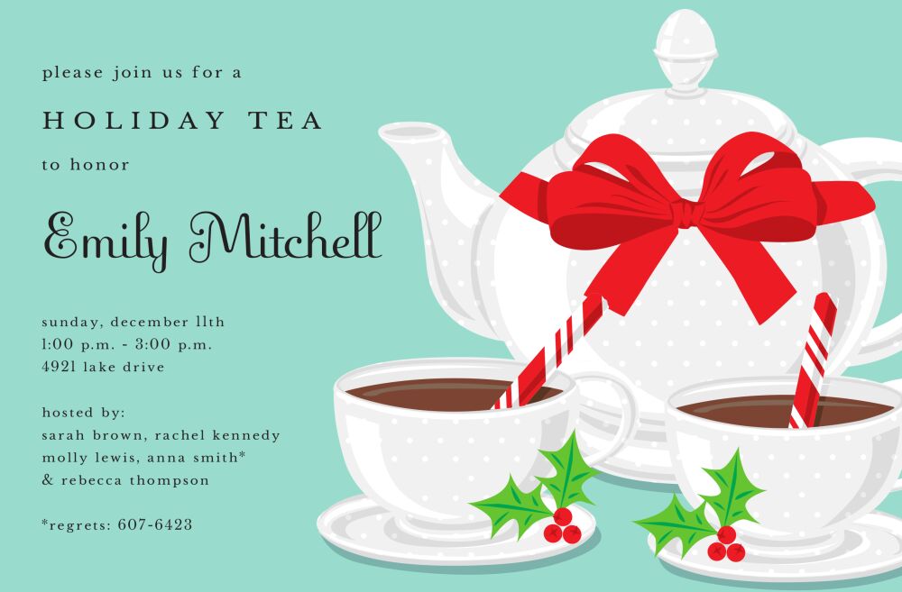 Holly Tea Invitation