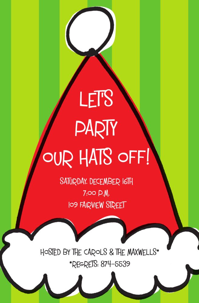 Santa Cap Invitation