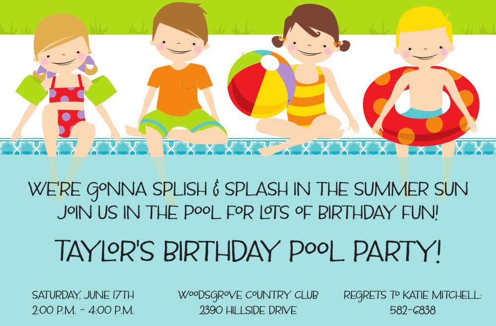 Poolside Kids Invitation