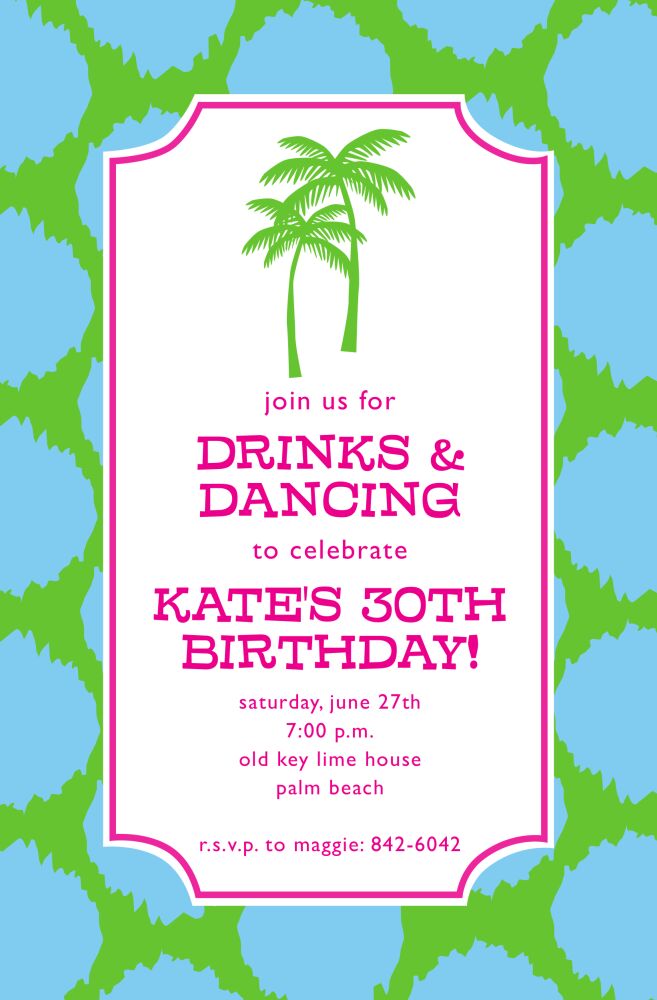 Preppy Palms Invitation
