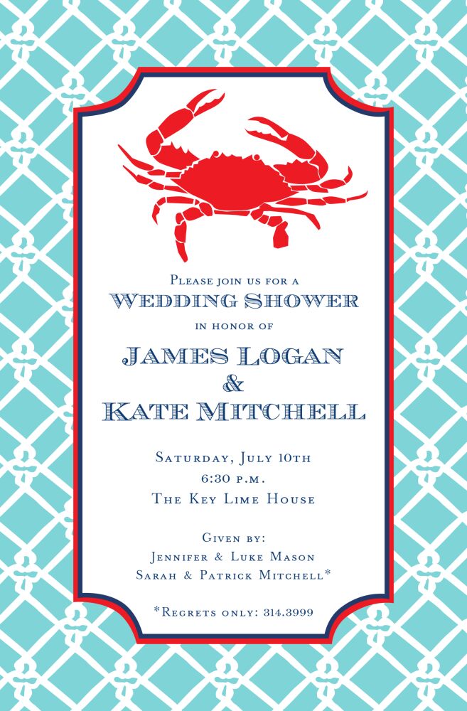 Preppy Crab Invitation