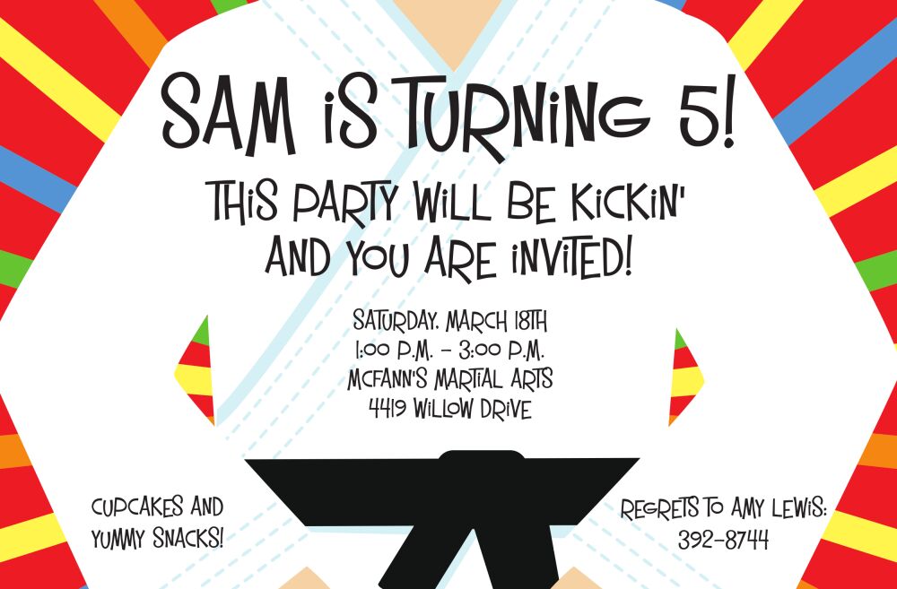 Karate Chop Invitation