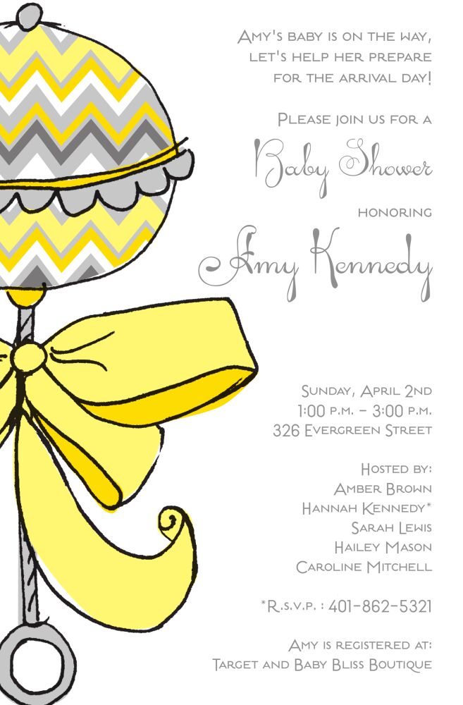 Chevron Rattle Invitation