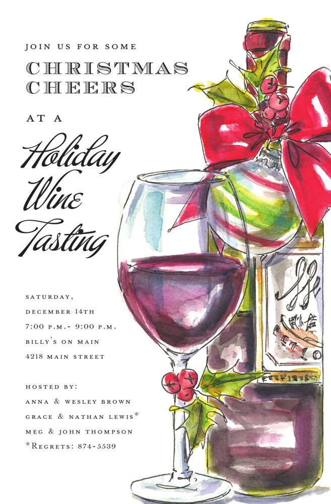 Merry Merlot Invitation