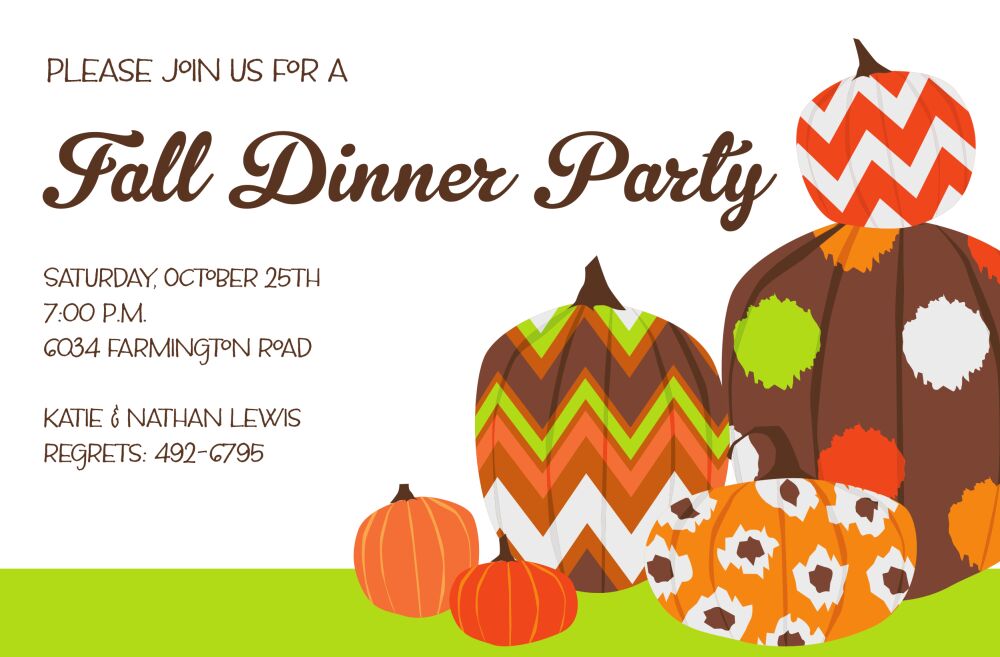 Jazzy Pumpkins Invitation