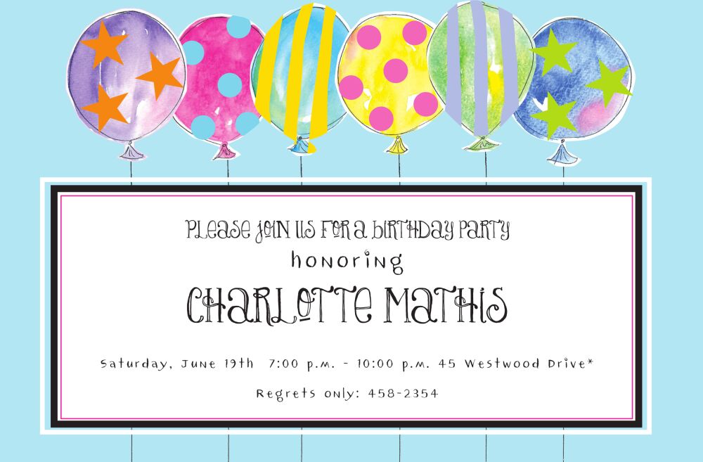 Crazy Balloons Invitation