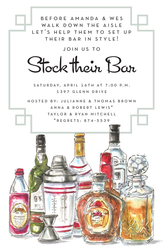 Spirit Bottles Invitation