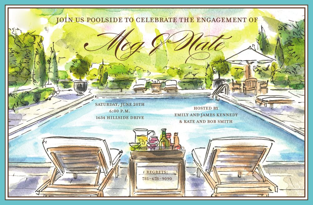 Lounging Poolside Invitation
