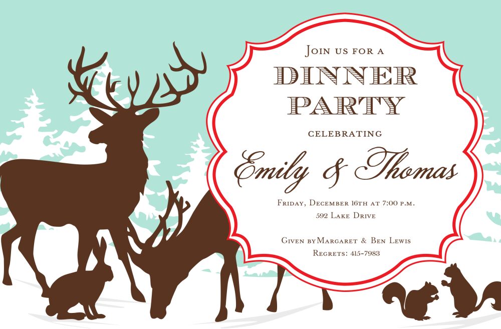 Woodland Holiday Invitation