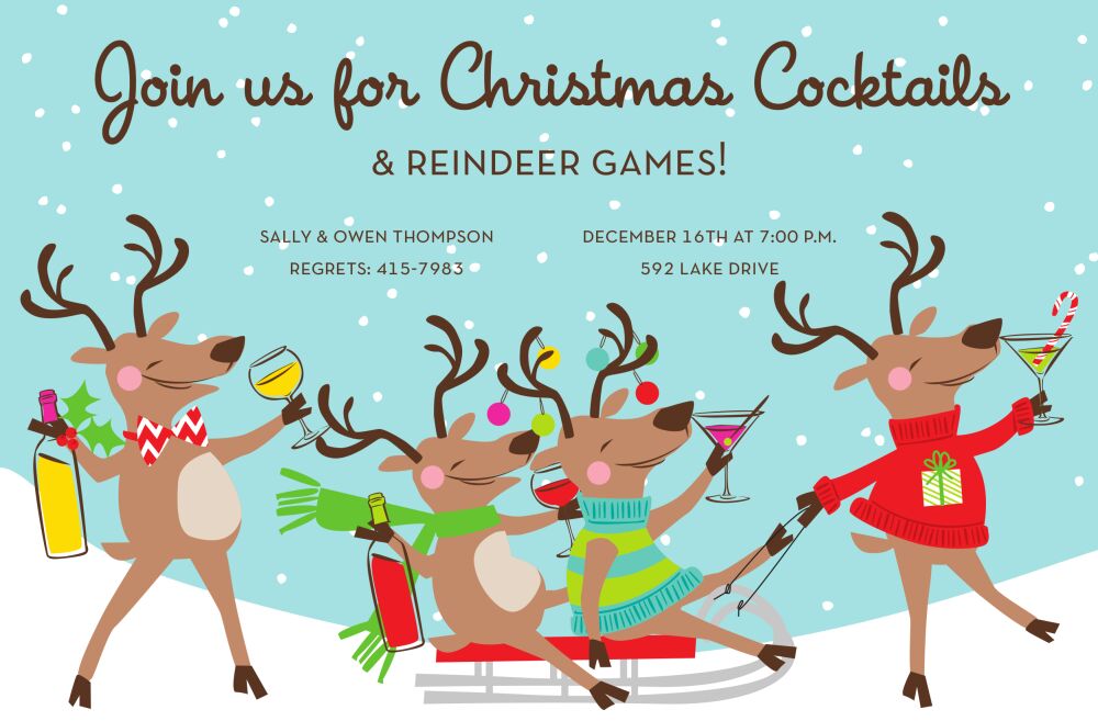 Reindeer Riot Invitation