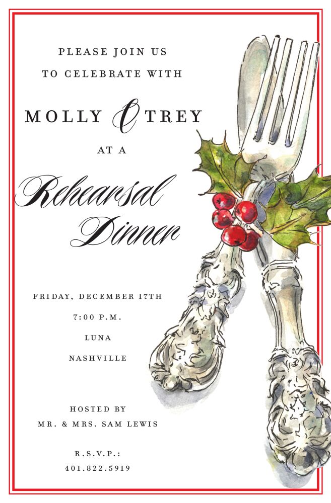 Festive Cutlery Invitation