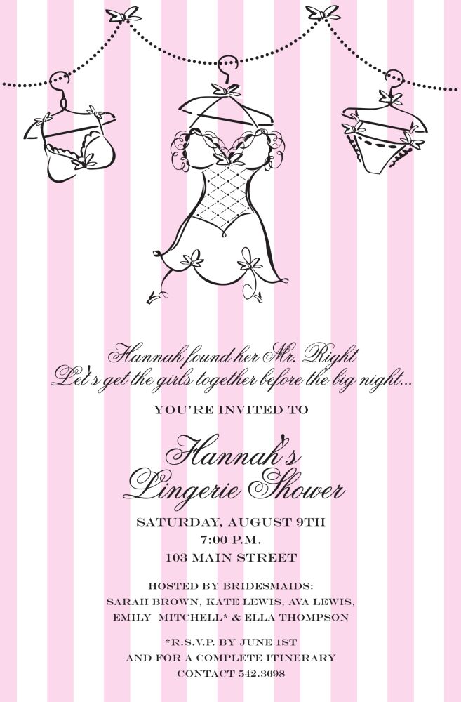 Lingerie Stripe Invitation