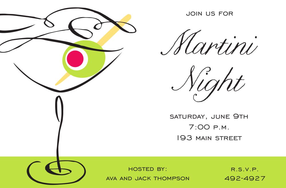 Swirl Martini Invitation