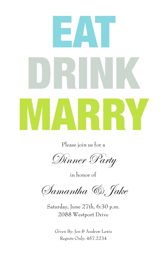 Eat Drink Marry Invitation