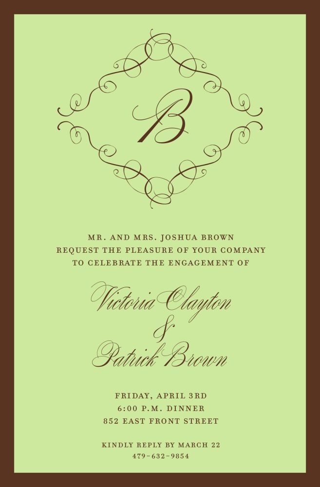 French Monogram Invitation