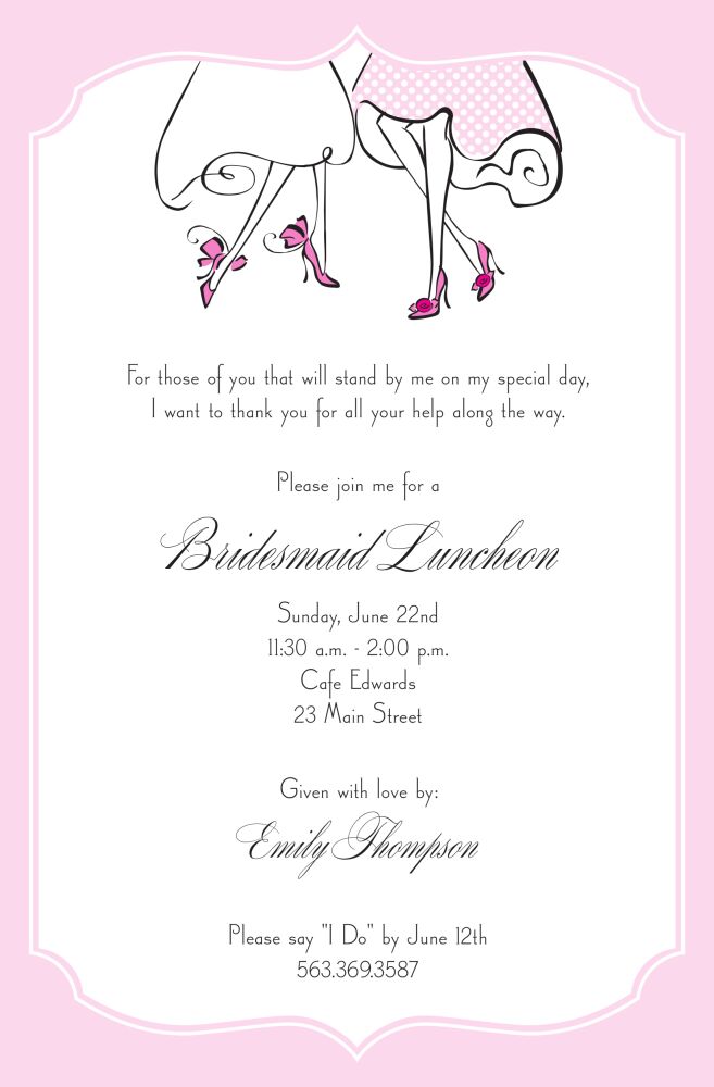 Bridesmaid Feet Invitation