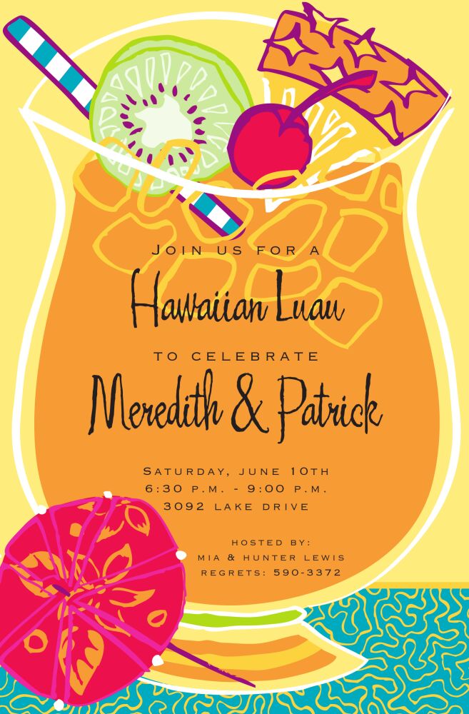 Tropical Drink Invitation