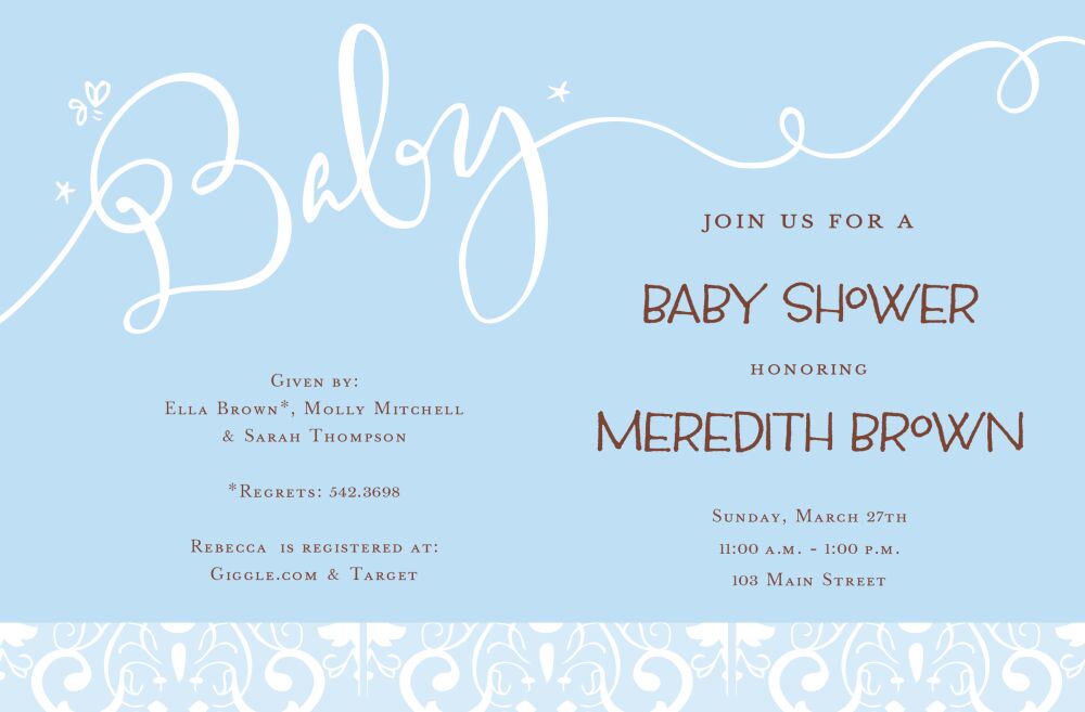 Baby Blue Invitation