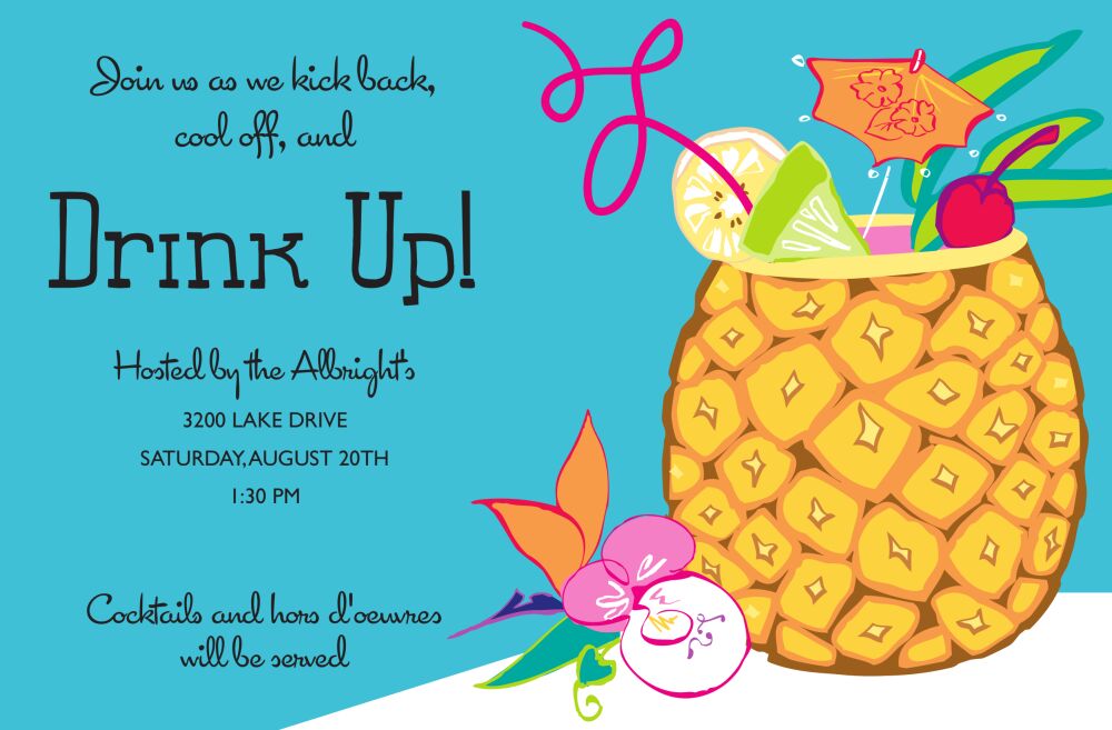 Pineapple Drink Invitation