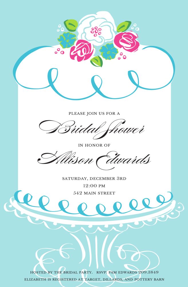 Blue Cake Invitation