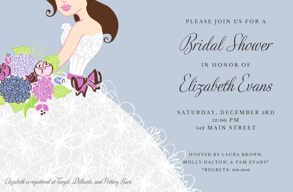 Floral Brunette Invitation