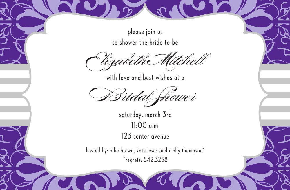Brocade Lilac Invitation