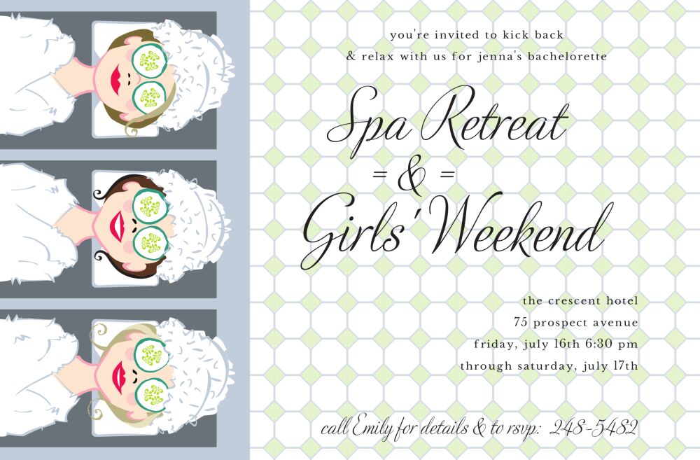 Spa Girls Invitation