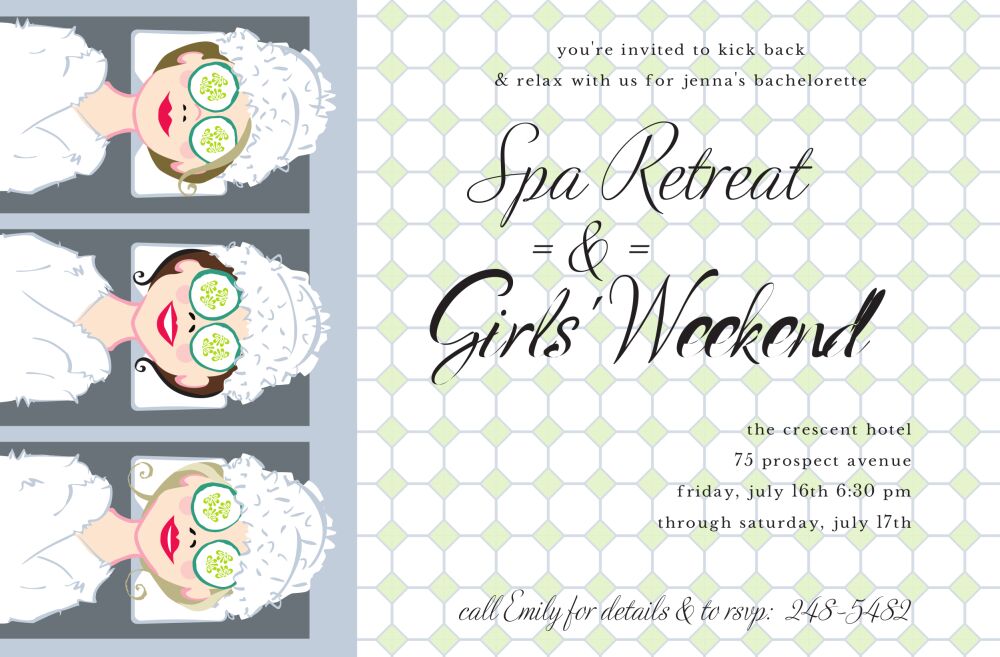 Spa Girls Invitation