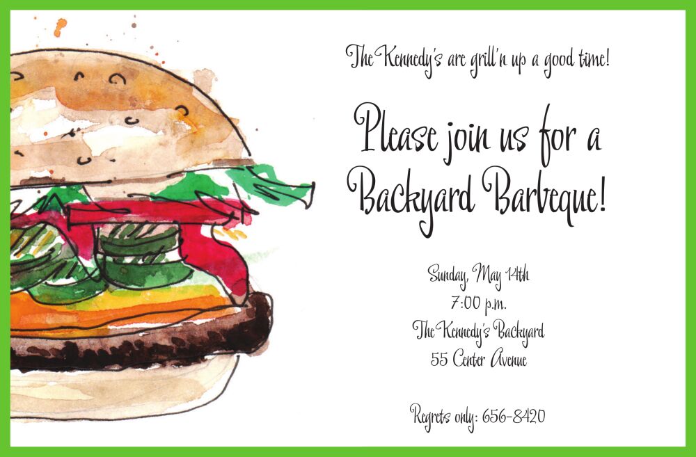 Juicy Burger Invitation
