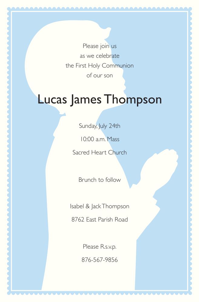 Praying Boy Invitation