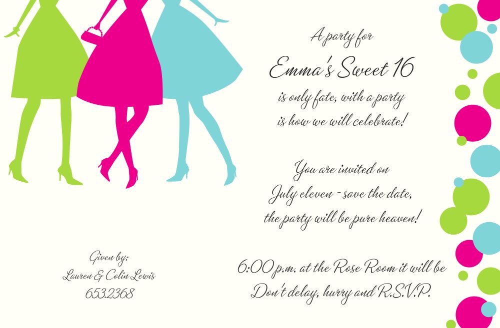Party Girls Invitation
