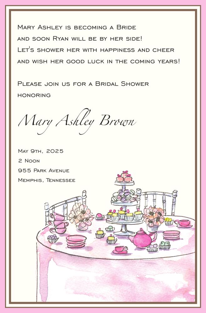 Tea Table Invitation