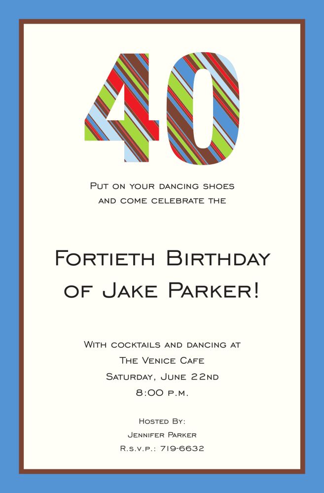 40 Stripes Invitation