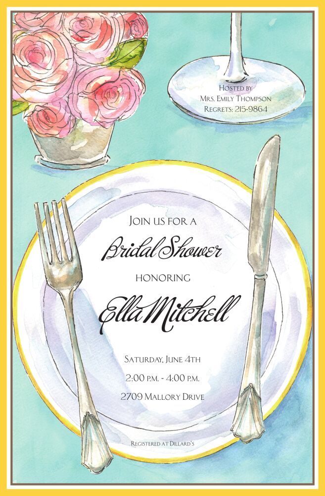 Rose Place Setting Invitation