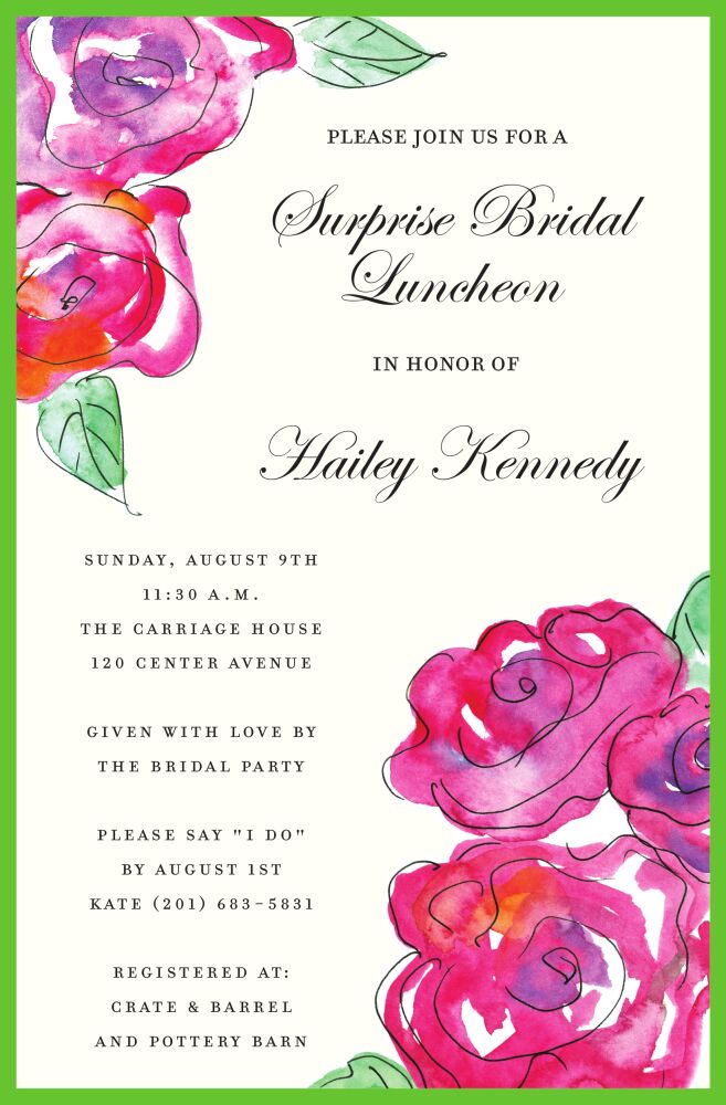 Corner Roses Invitation