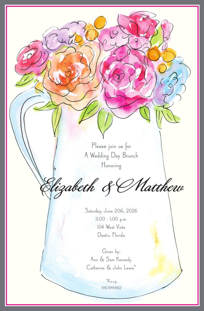 Flower Pitcher Invitation